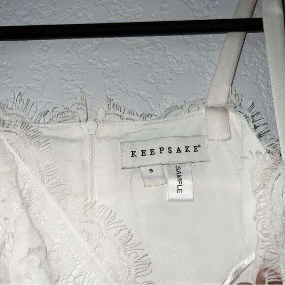 Keepsake x Urban Outfitters White Interlude Midi Lace Sample Dress Size Small - Picture 4 of 6